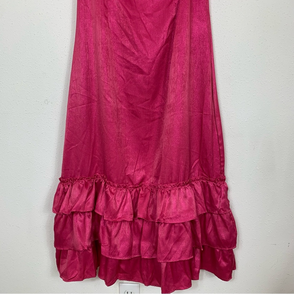 Rachel Parcell Flutter Sleeve Ruffle Pink Midi Dress NWT Sz 8 - Picture 6 of 12